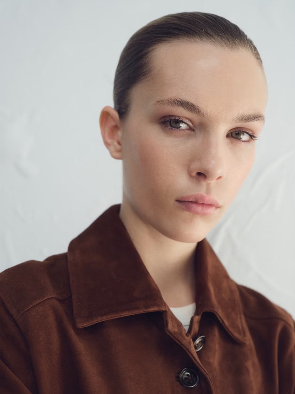 Mango MNG Genuine Goat Suede Leather Button Jacket in Burnt Orange $430 MSRP - Picture 6 of 15